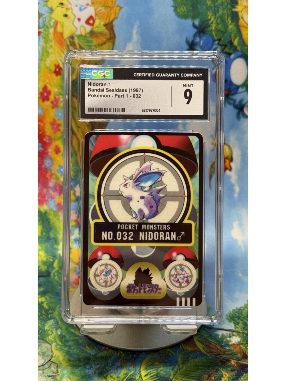 Nidoran Pokémon Bandai Sealdass No. 032 1997 Japanese POP8! CGC 9